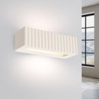 Applique murale Rigata en céramique blanche allumée diffusant vers le haut et vers le bas