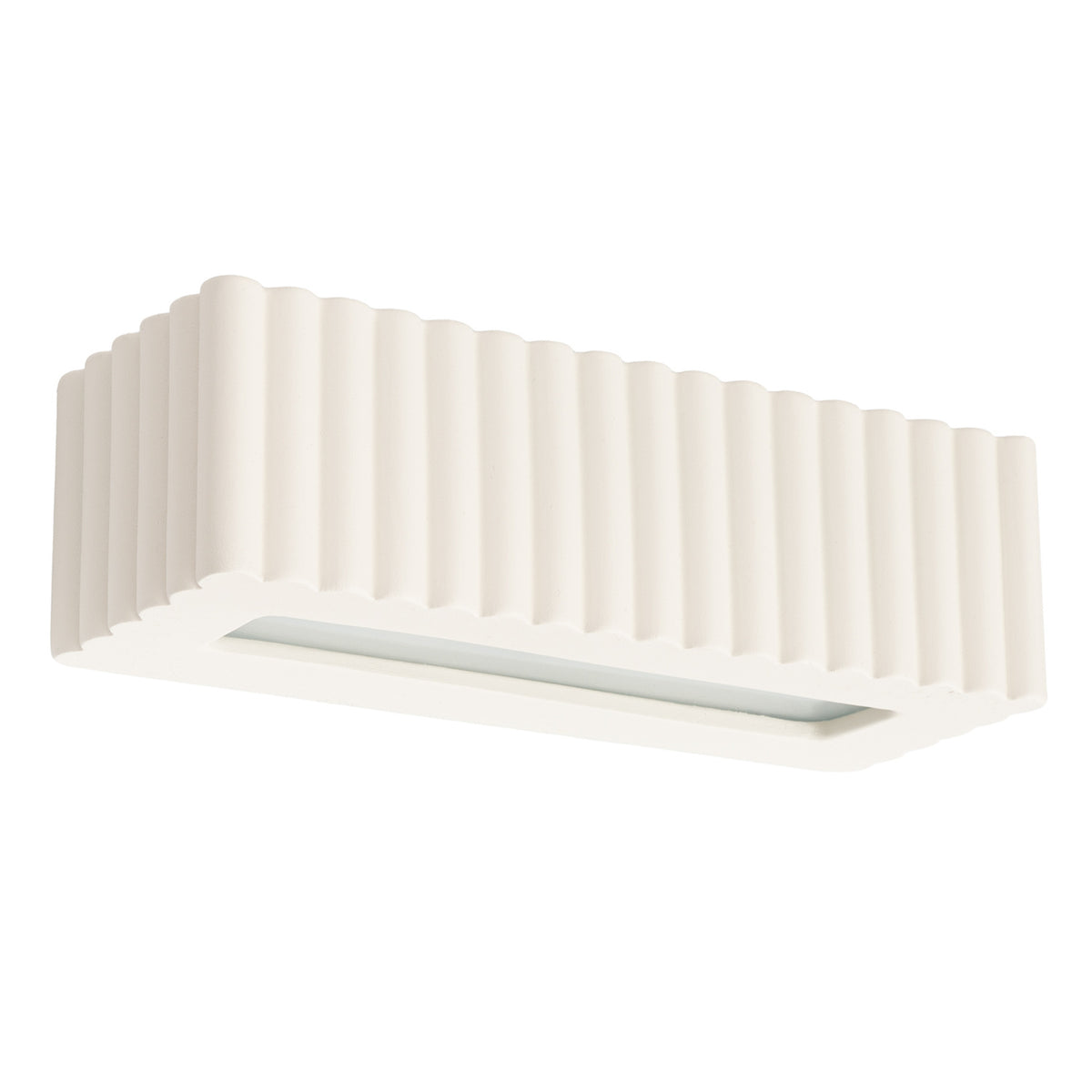 Applique murale Rigata en céramique beige vue de trois quarts sur fond neutre