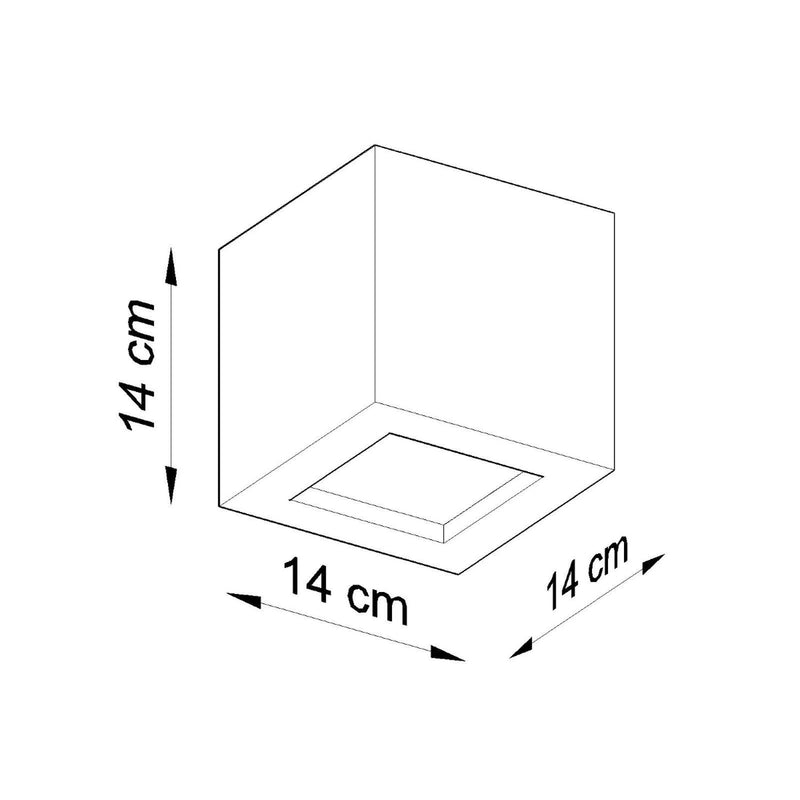 Dimensions Applique murale cube Leo 14 cm E27
