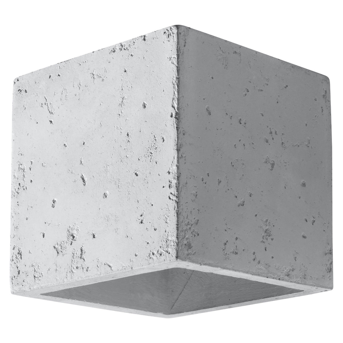 Applique murale cube Quad béton gris détourée sur fond blanc