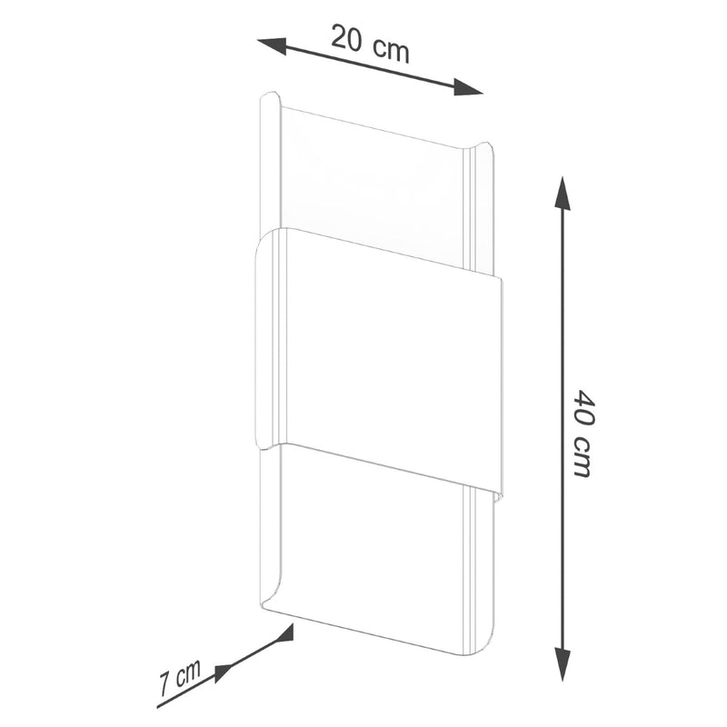 Dimensions Applique murale Durlin acier blanc G9