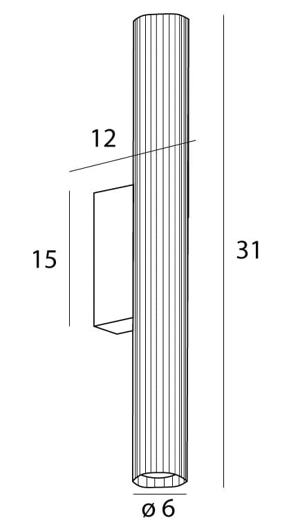 Dimensions Applique murale Fayette 31 cm dorée