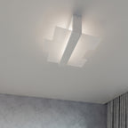 Applique murale Feniks 1 bois laqué blanc allumée, lumière diffuse