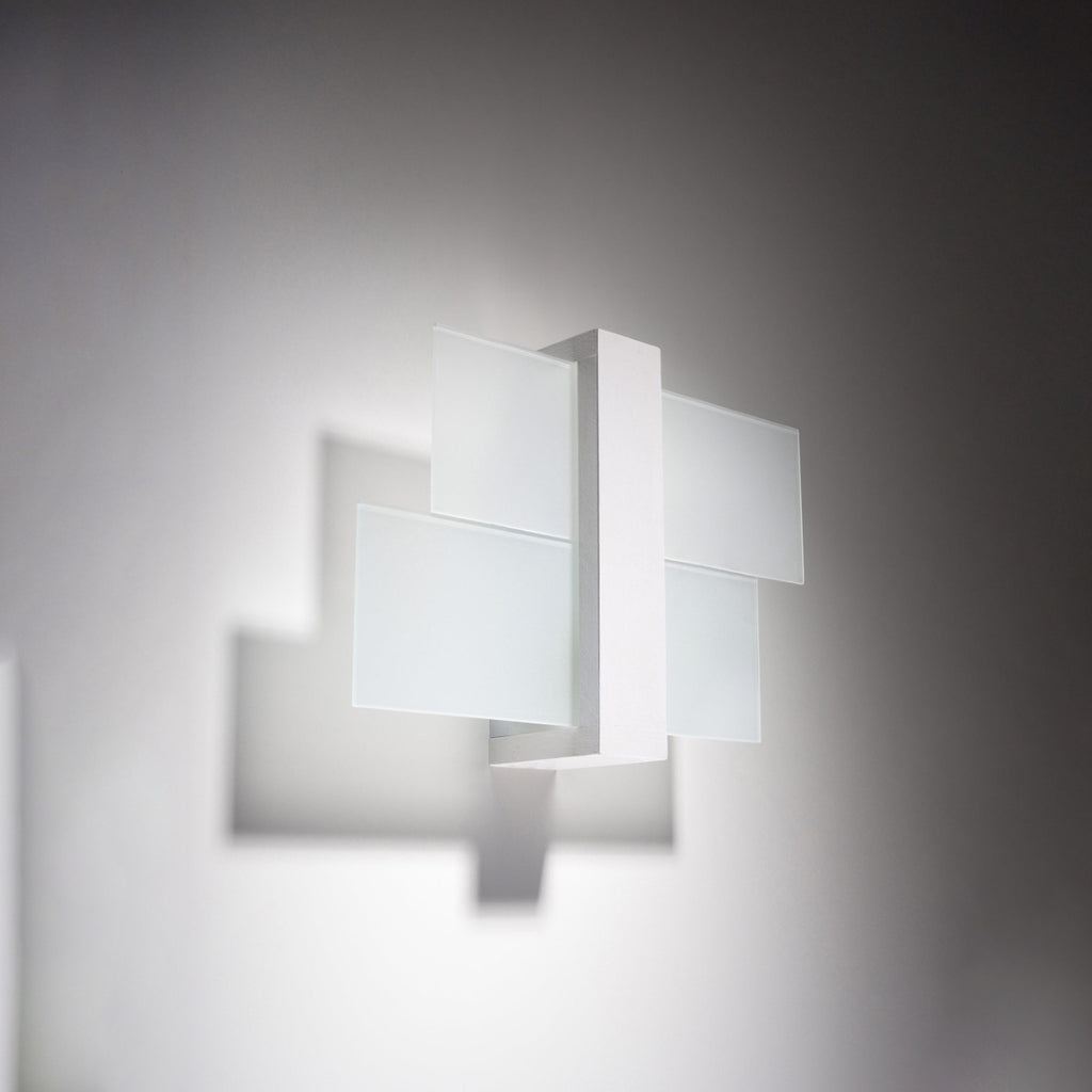 Applique murale Feniks 1 bois laqué blanc vue de profil