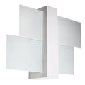 Applique murale Feniks 1 en bois laqué blanc et verre blanc mat