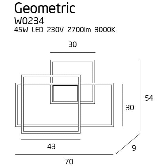 Dimensions Applique murale Geometric métal blanc 70 cm