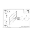 Schéma de montage de l'applique murale Halo boule opale beige