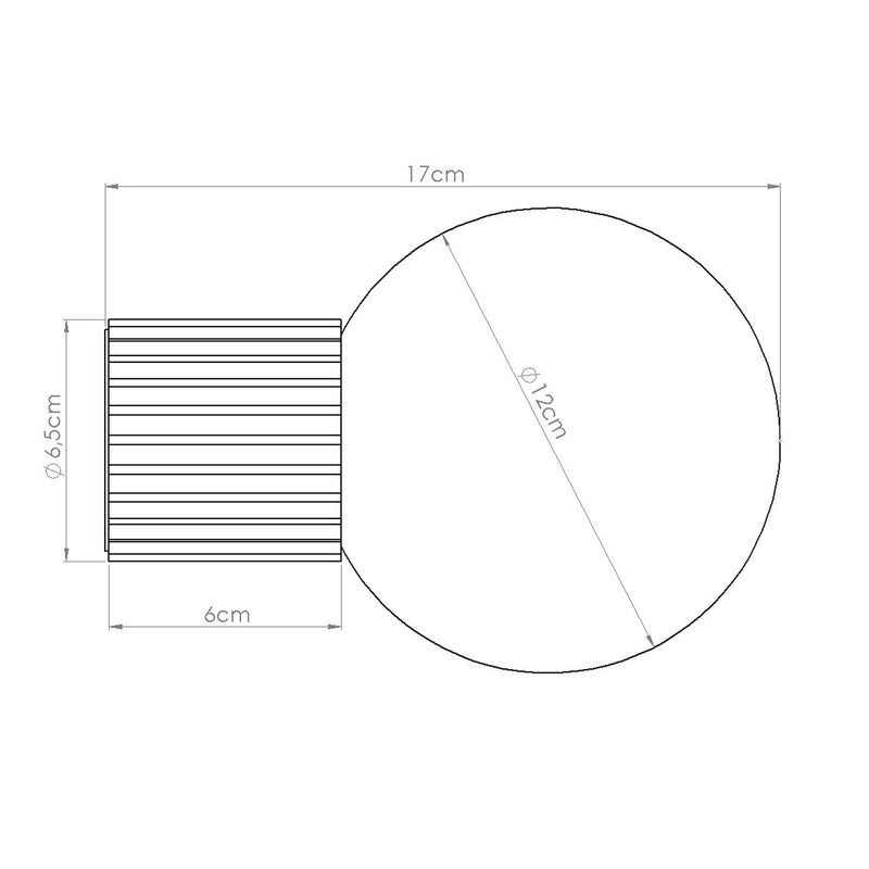 Dimensions Wandleuchte Halo, Kugel, Opal, beige, G9