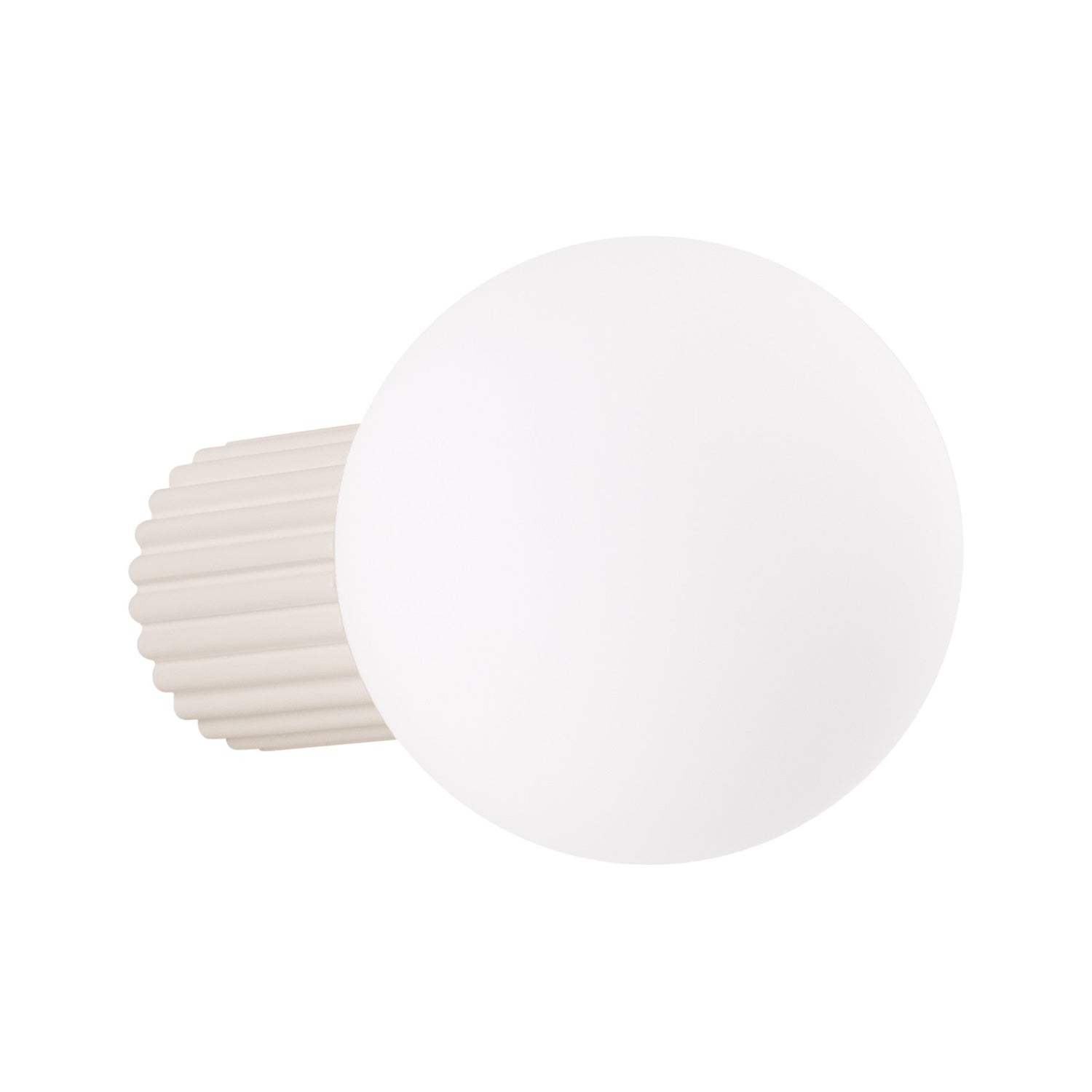 Applique murale Halo boule opale beige, boule de verre opale sur culot cannelé
