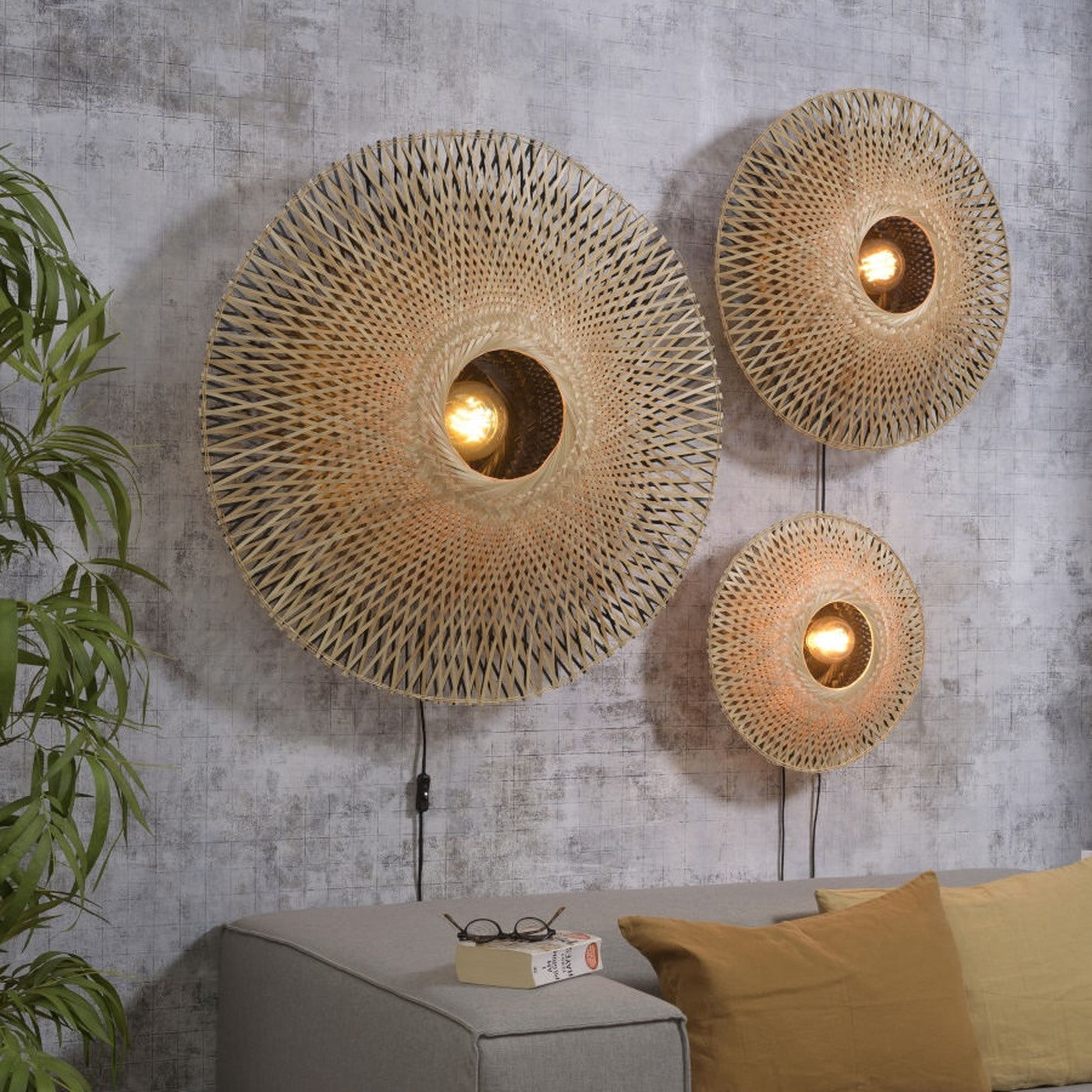 Applique murale Kalimantan bambou naturel 44 cm E27, vue 4