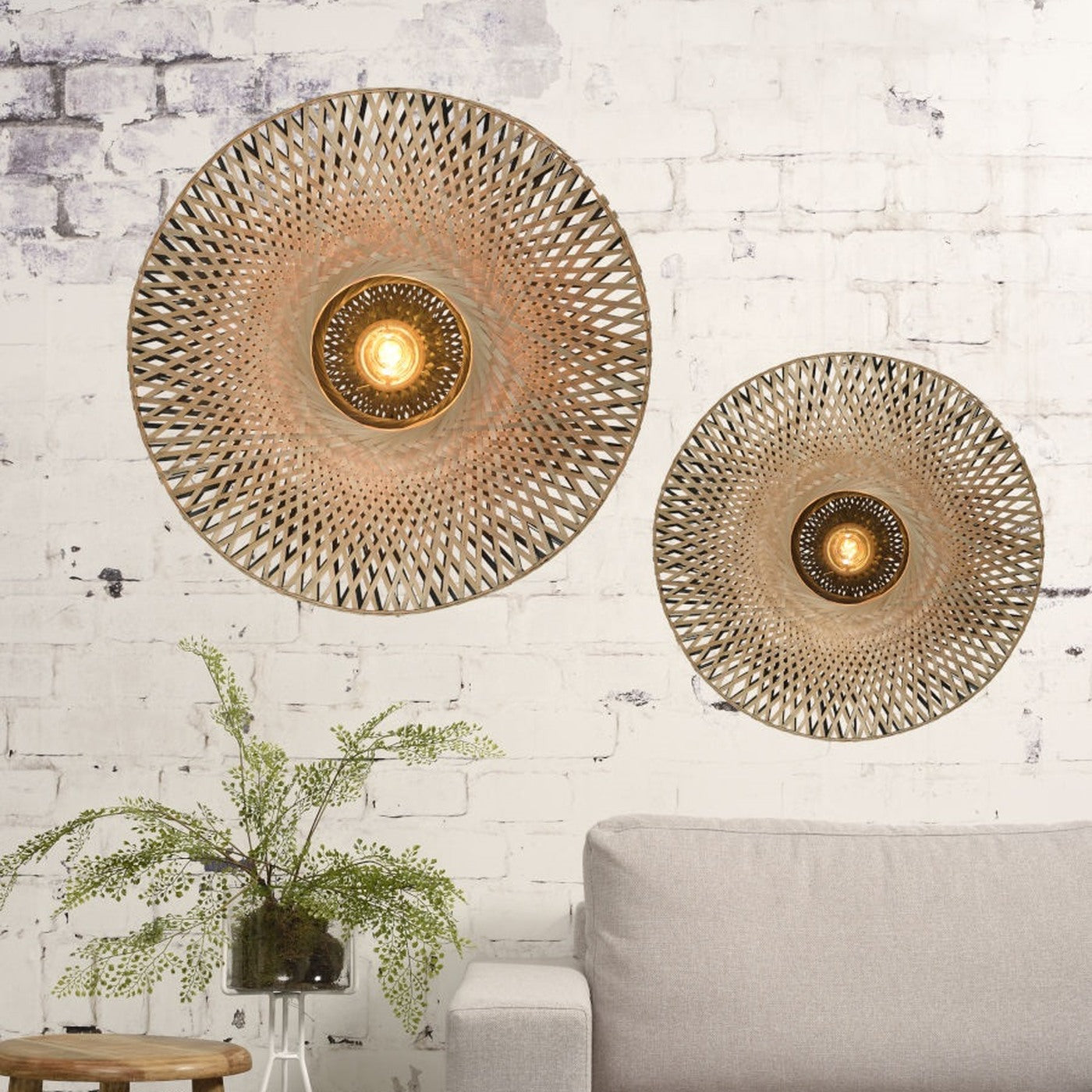 Applique murale Kalimantan bambou naturel 60 cm E27, vue 3