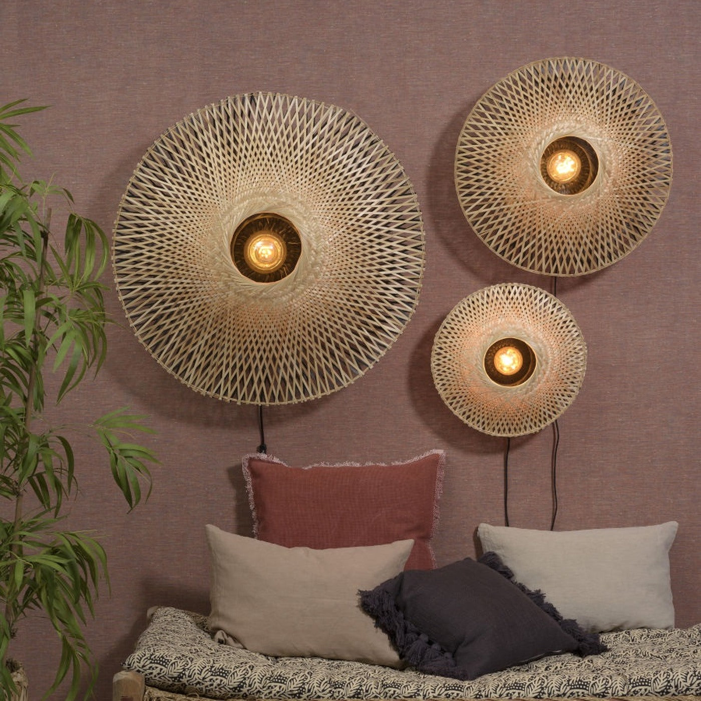 Applique murale Kalimantan bambou naturel 60 cm E27, vue 6