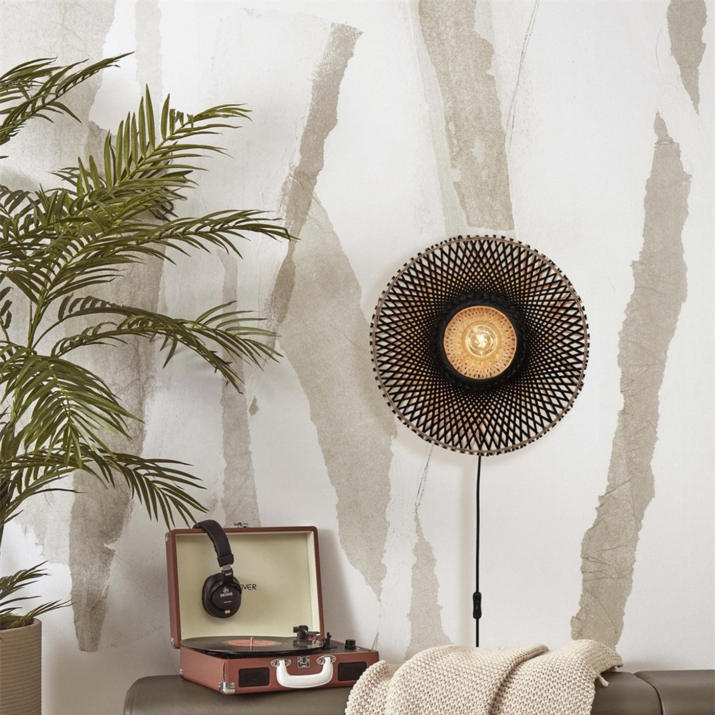 Applique murale Kalimantan bambou noir 44 cm E27, vue 6