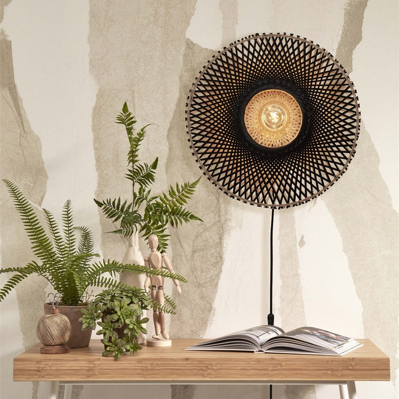 Dimensions Applique murale Kalimantan bambou noir 44 cm E27