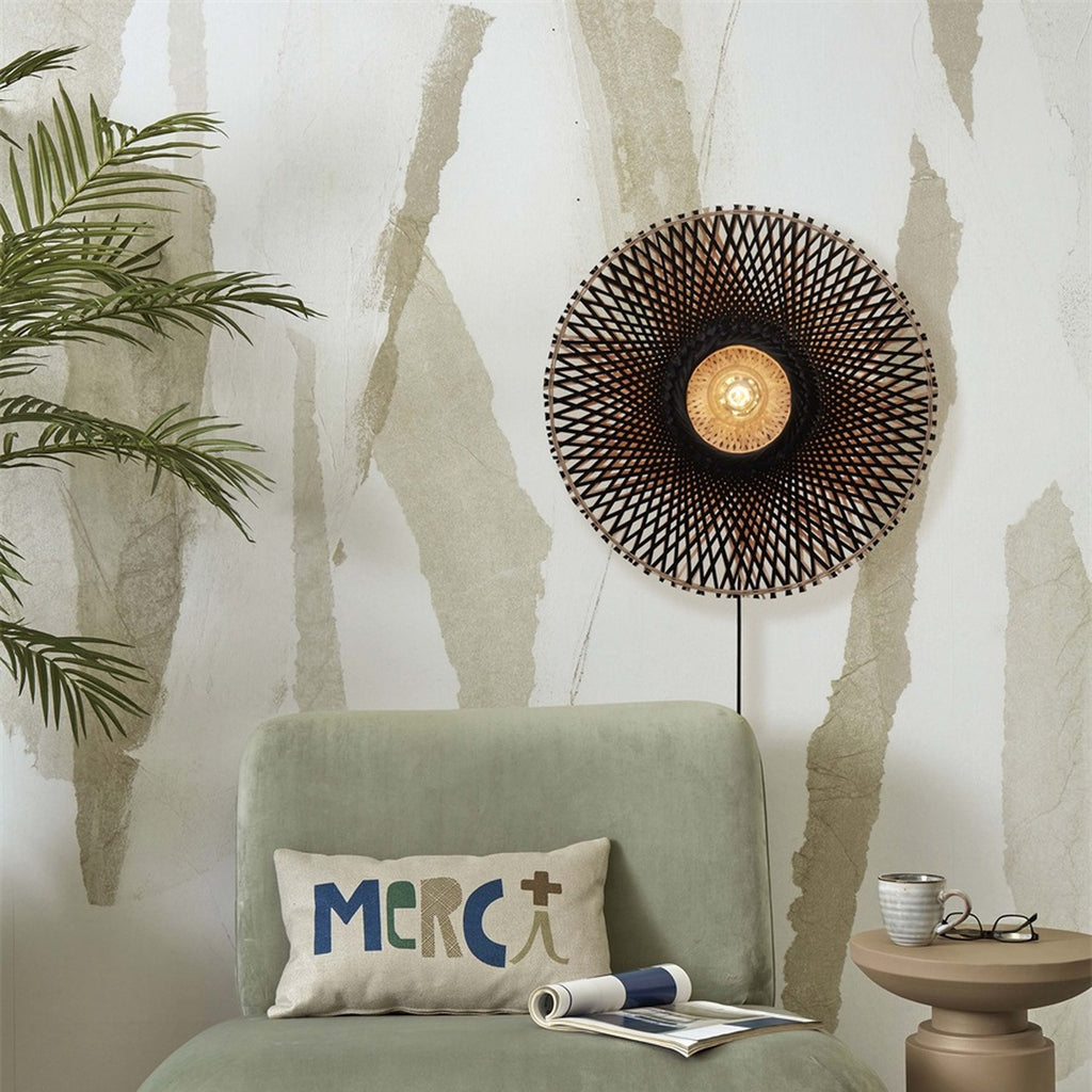 Applique murale Kalimantan bambou noir 60 cm E27, vue 3