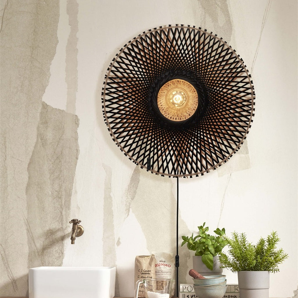 Applique murale Kalimantan bambou noir 60 cm E27, vue 5