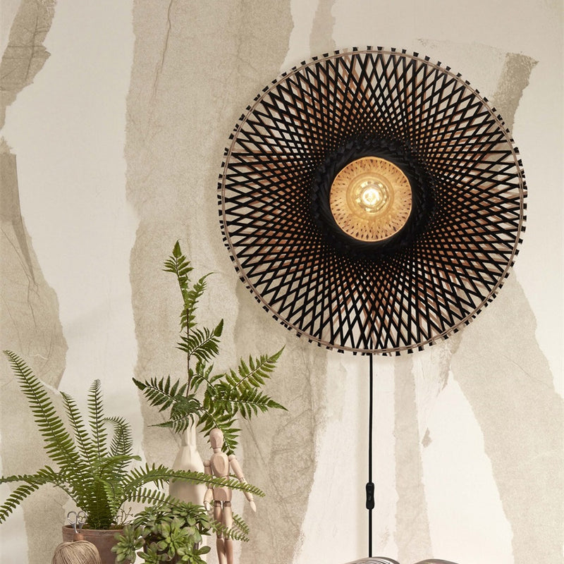 Dimensions Applique murale Kalimantan bambou noir 60 cm E27