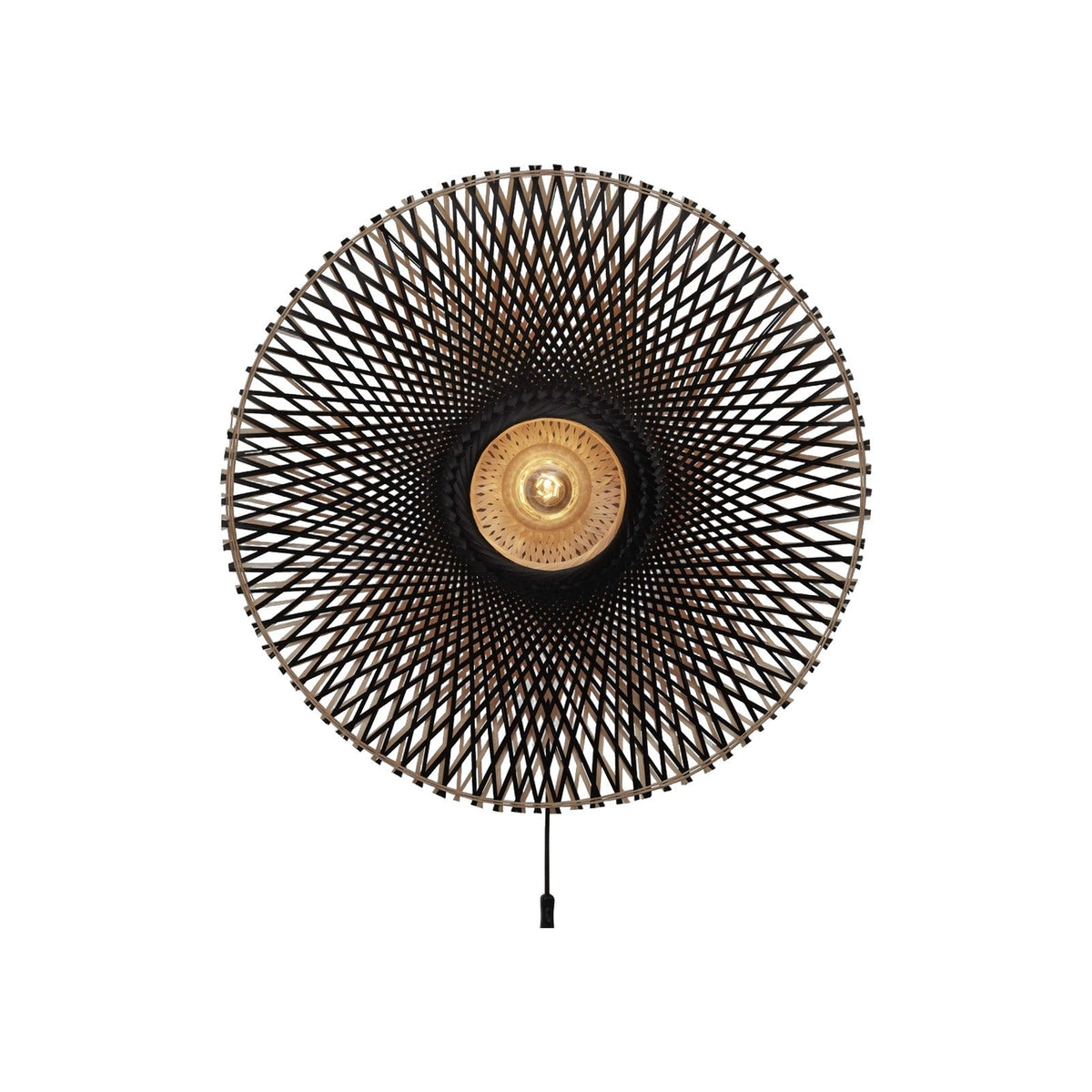 Applique murale Kalimantan bambou noir 87 cm vue détourée avec son câble
