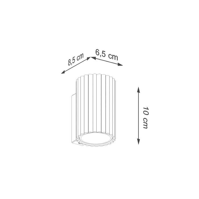 Dimensions Applique murale Karbon 10 tube GU10