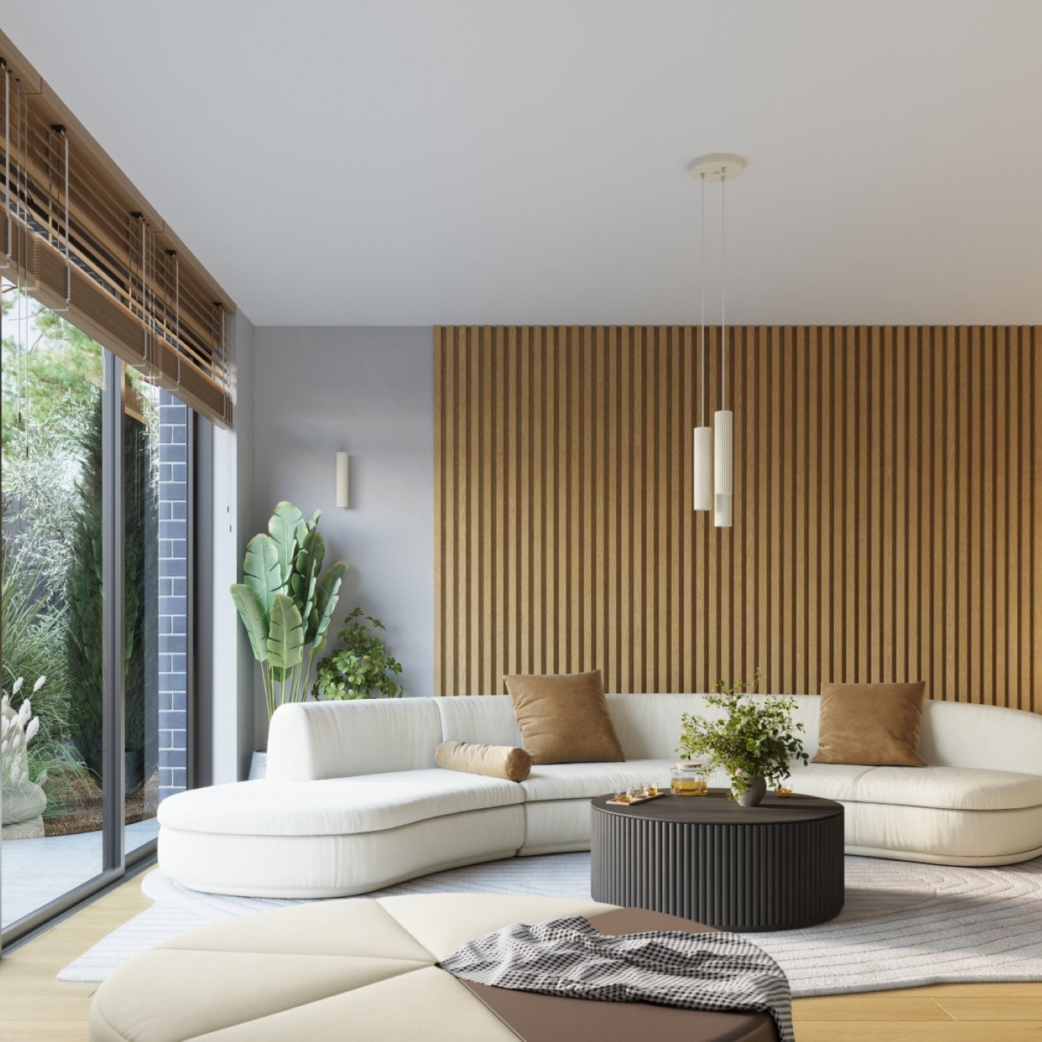 Applique murale Karbon 20 tube beige dans un intérieur