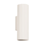 Applique murale Karbon 20 tube beige, tube cannelé de 20 cm en aluminium
