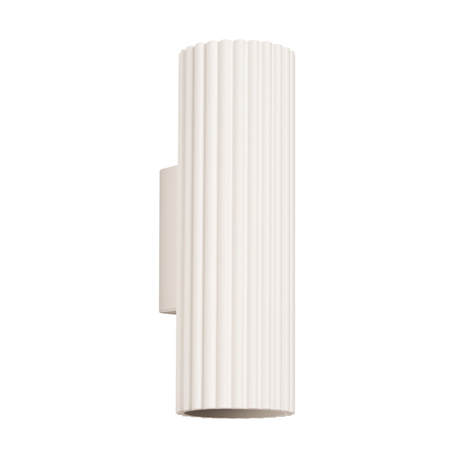 Applique murale Karbon 20 tube beige, tube cannelé de 20 cm en aluminium