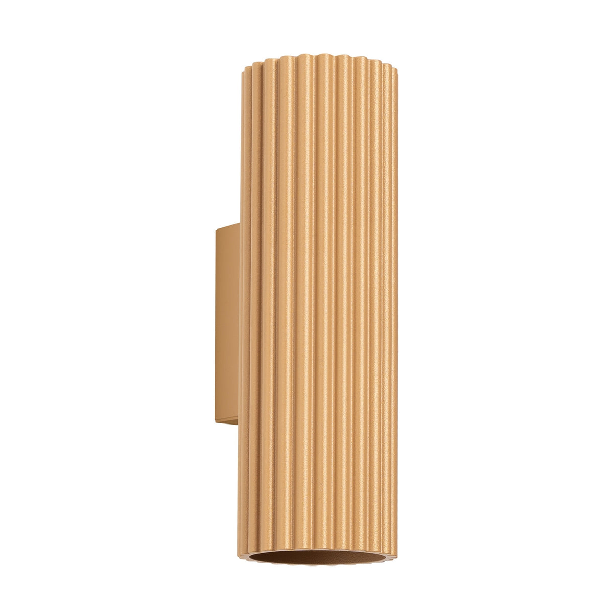 Applique murale Karbon 20 tube doré, tube cannelé de 20 cm en aluminium