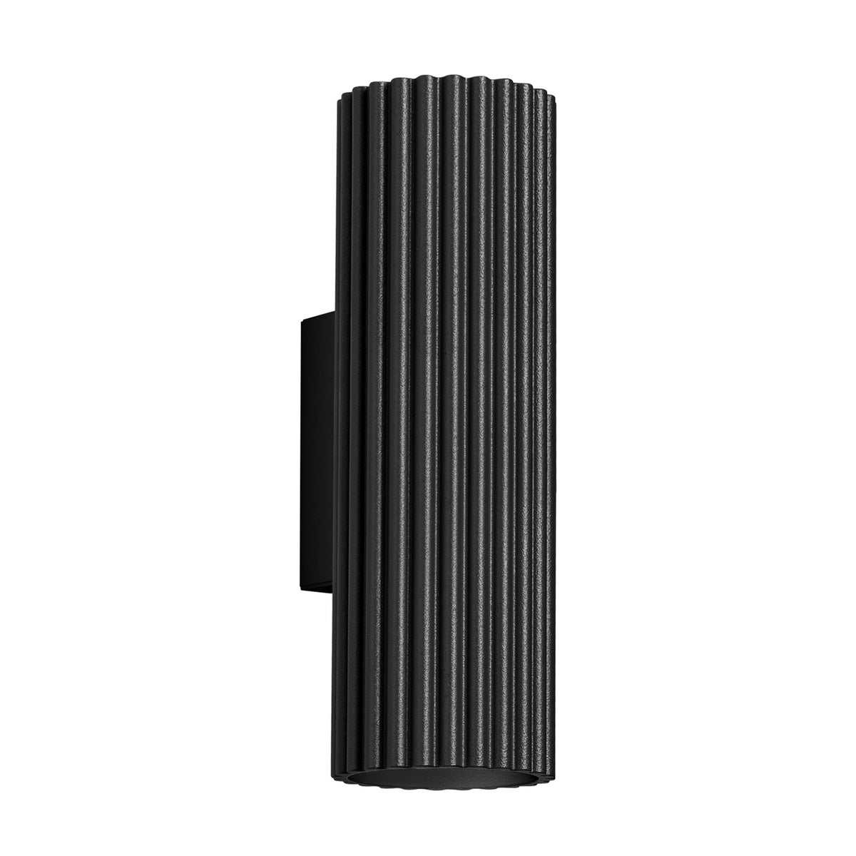 Applique murale Karbon 20 tube noir, tube cannelé de 20 cm en aluminium
