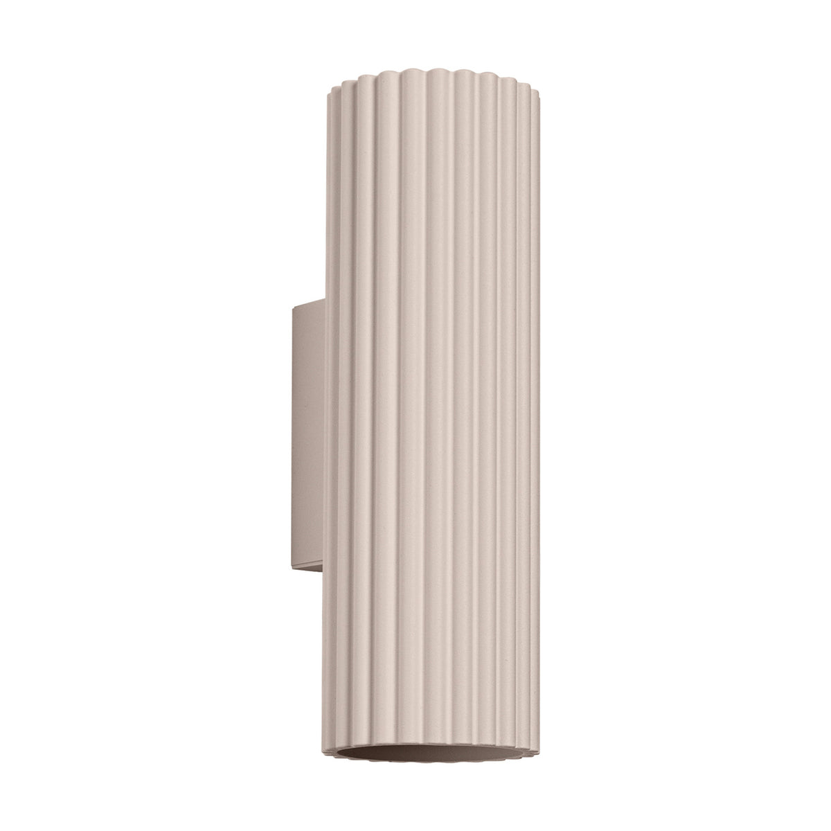 Applique murale Karbon 20 tube taupe, tube cannelé de 20 cm en aluminium