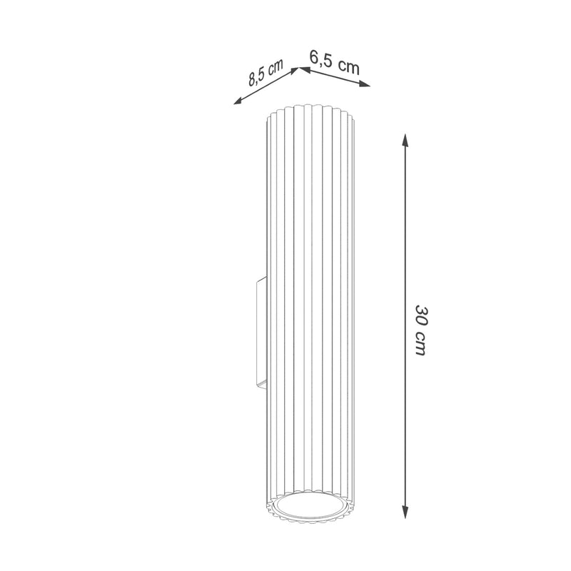 Dimensions Applique murale Karbon 30 tube GU10