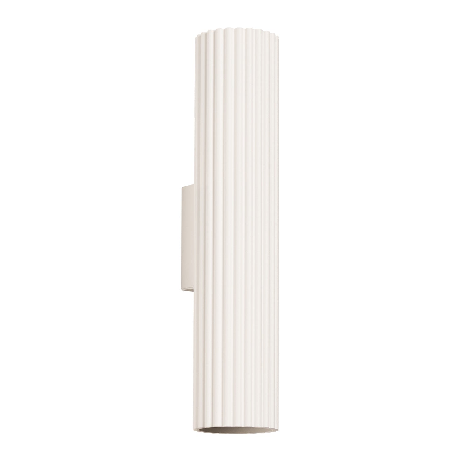 Applique murale Karbon 30 tube beige, tube cannelé de 30 cm en aluminium