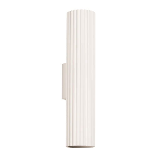 Applique murale Karbon 30 tube beige, tube cannelé de 30 cm en aluminium