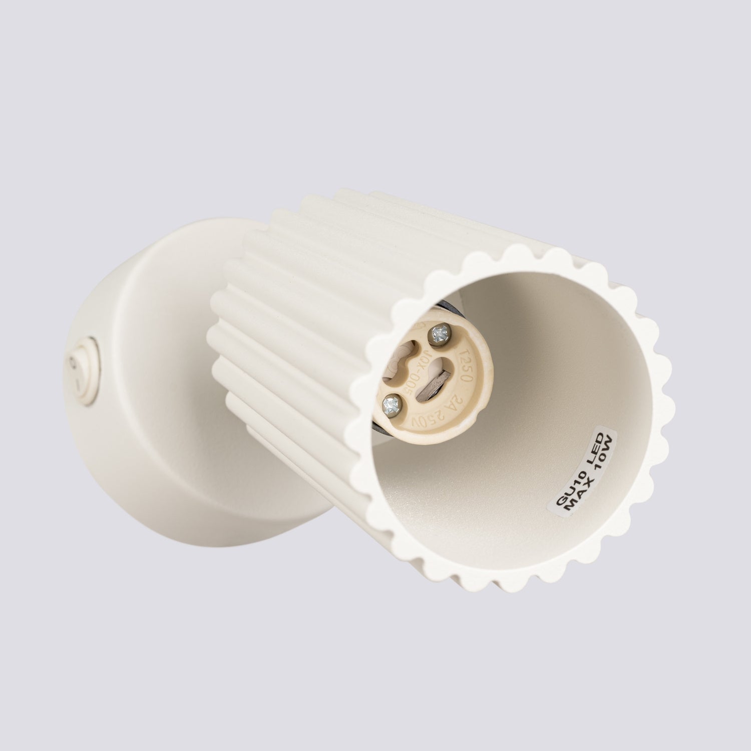 Applique murale Karbon spot interrupteur beige, vue rapprochée
