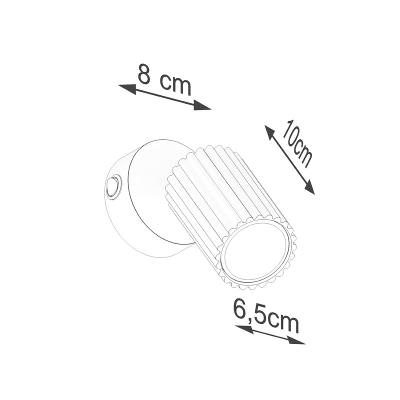 Dimensions Wandspot Karbon Schalter GU10