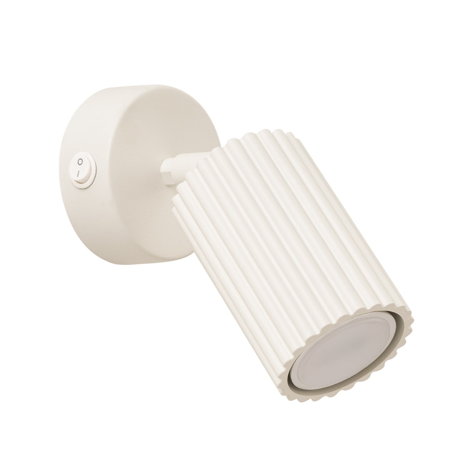 Applique murale Karbon spot interrupteur beige, spot orientable et interrupteur sur la platine