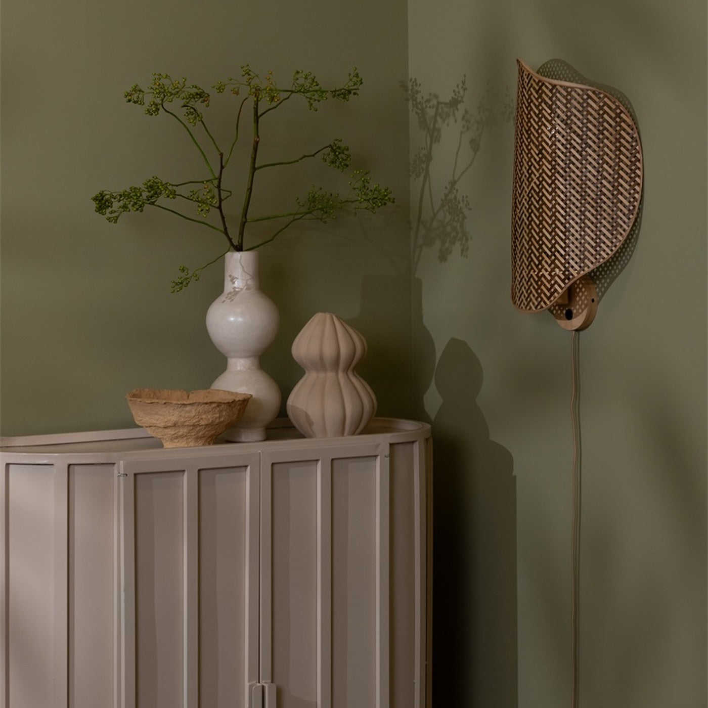 Applique murale Kinabalu bambou naturel et brun 40 cm E27, vue 2