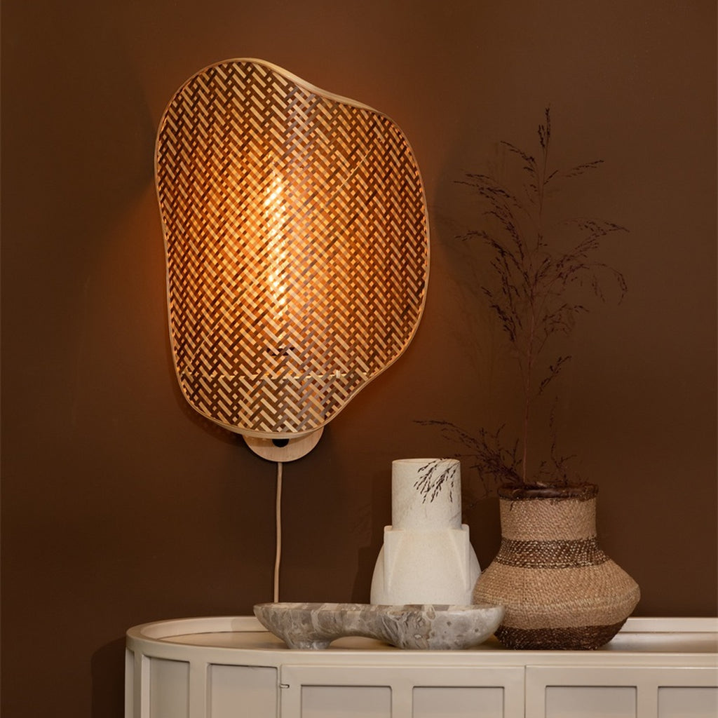 Applique murale Kinabalu bambou naturel et brun 40 cm E27, vue 3
