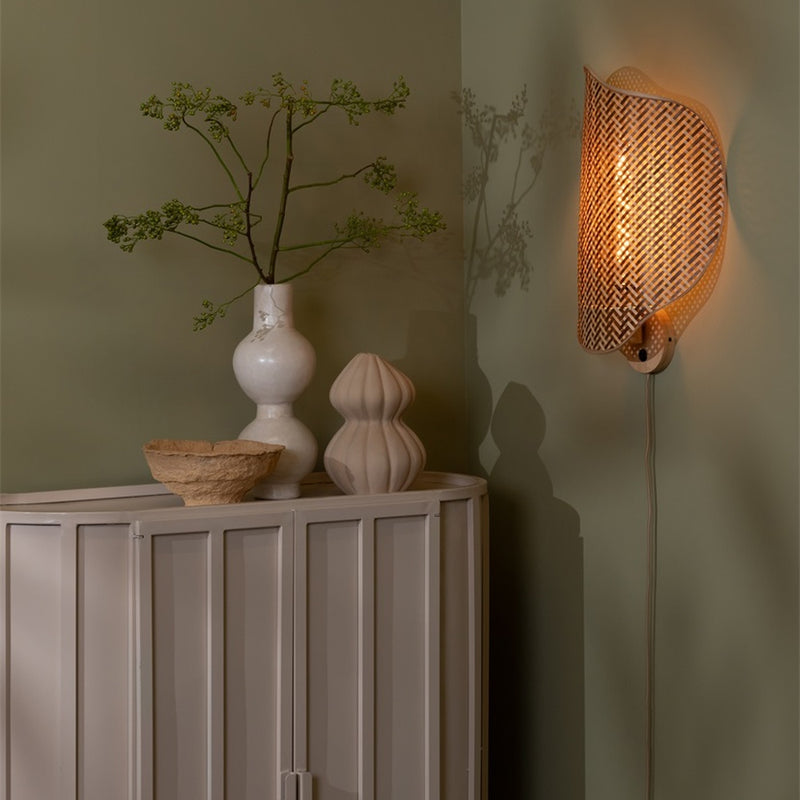 Dimensions Applique murale Kinabalu bambou naturel et brun 40 cm E27
