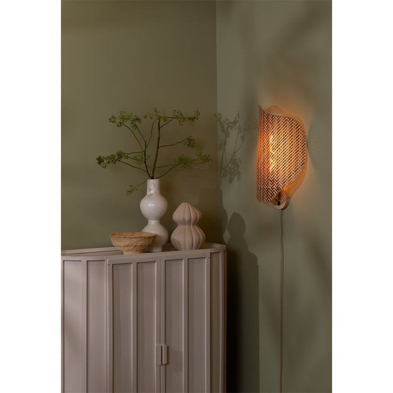 Dimensions Aplique de pared Kinabalu bambú natural y marrón 40 cm E27