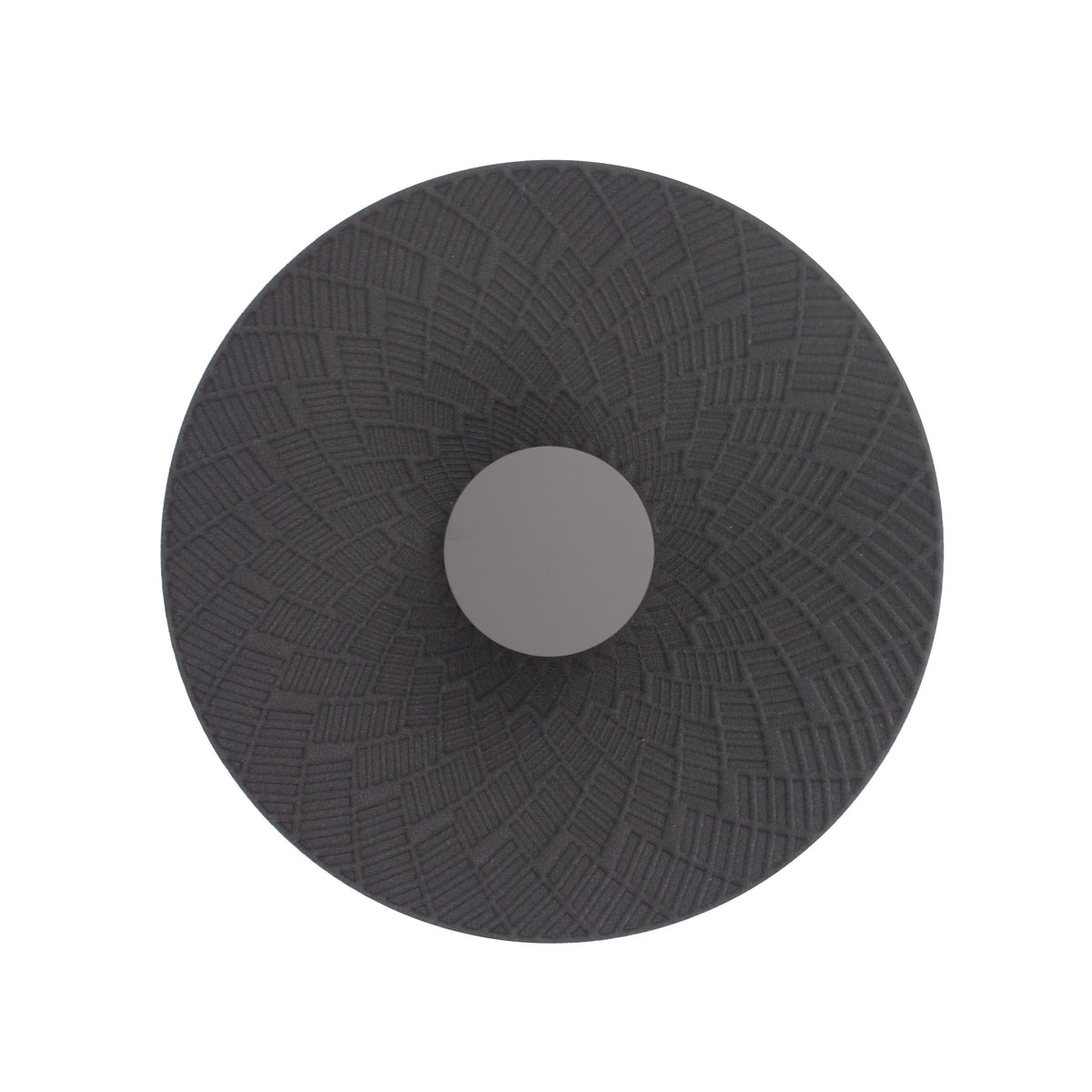 Applique murale Misaki feutre anthracite éteinte de face motif en relief rayonnant