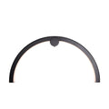 Applique murale Trio Arc métal noir vue de face arc lumineux et plot de fixation central