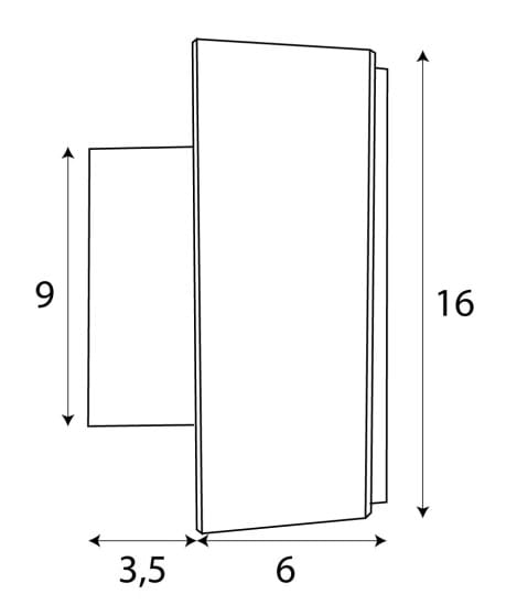 Dimensions Wandleuchte Lipari, gebürstetes Gold