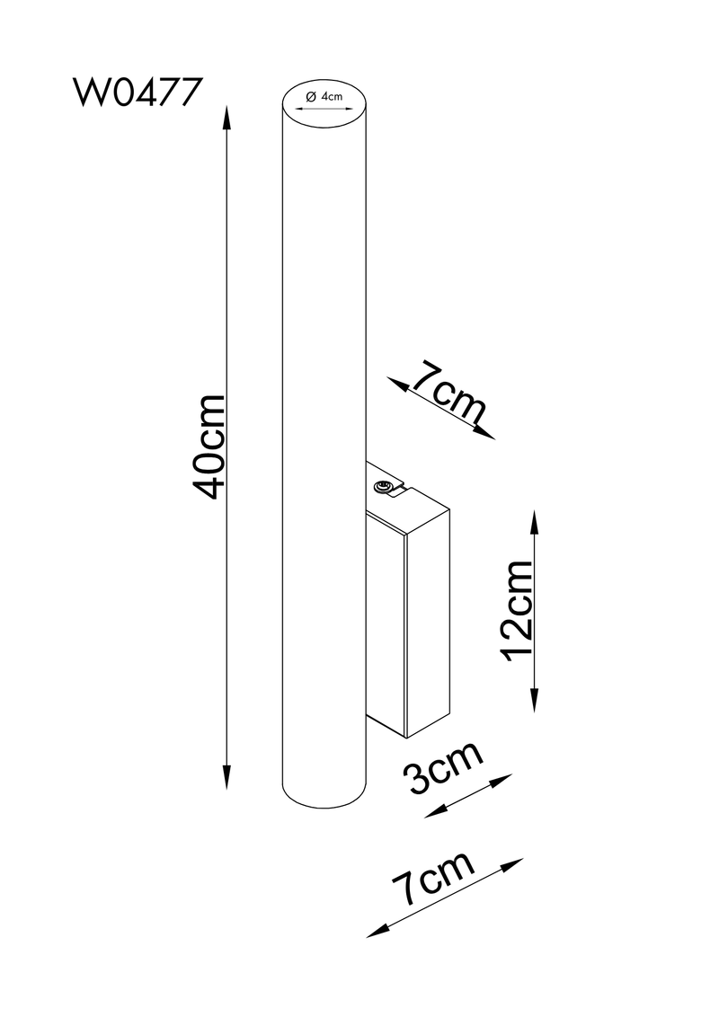 Dimensions Applique murale Loft travertin crème