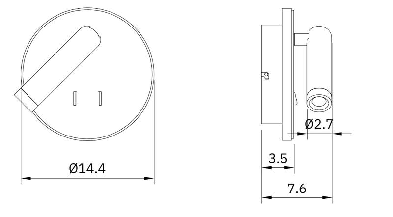 Dimensions Lux white wall lamp
