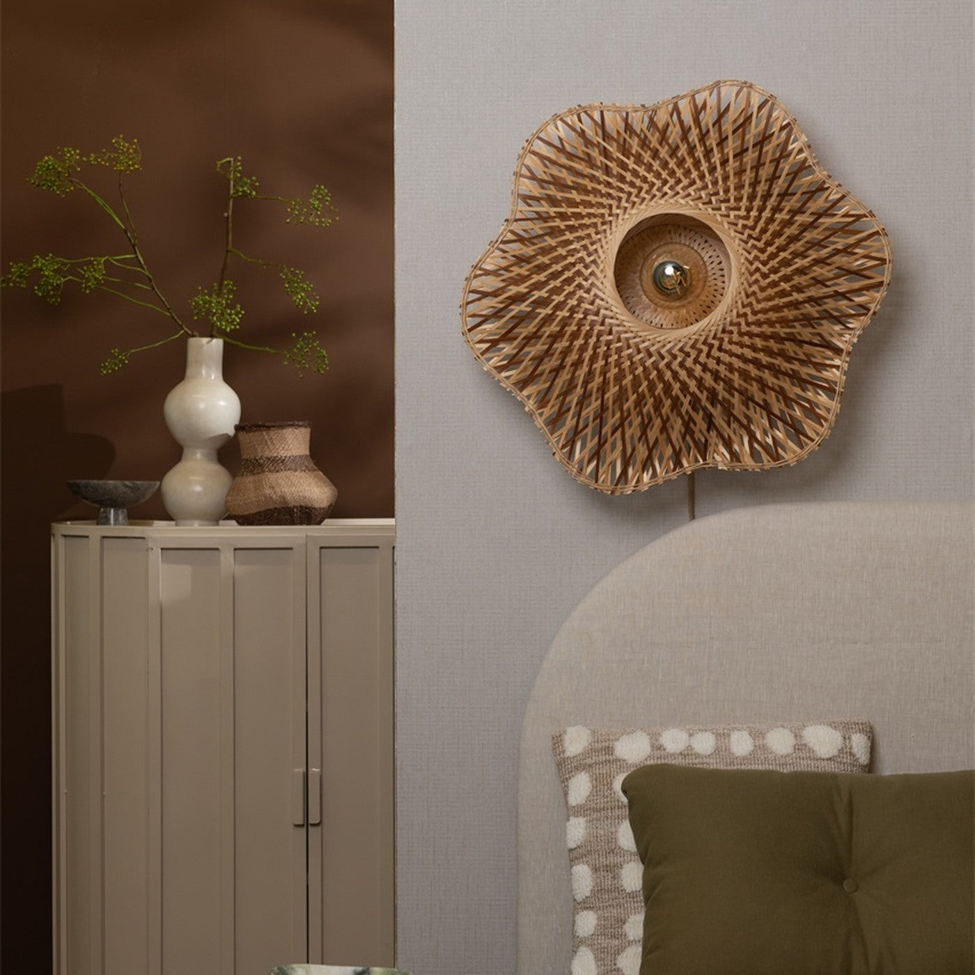 Applique murale Madura bambou naturel et brun 60 cm E27, vue 2