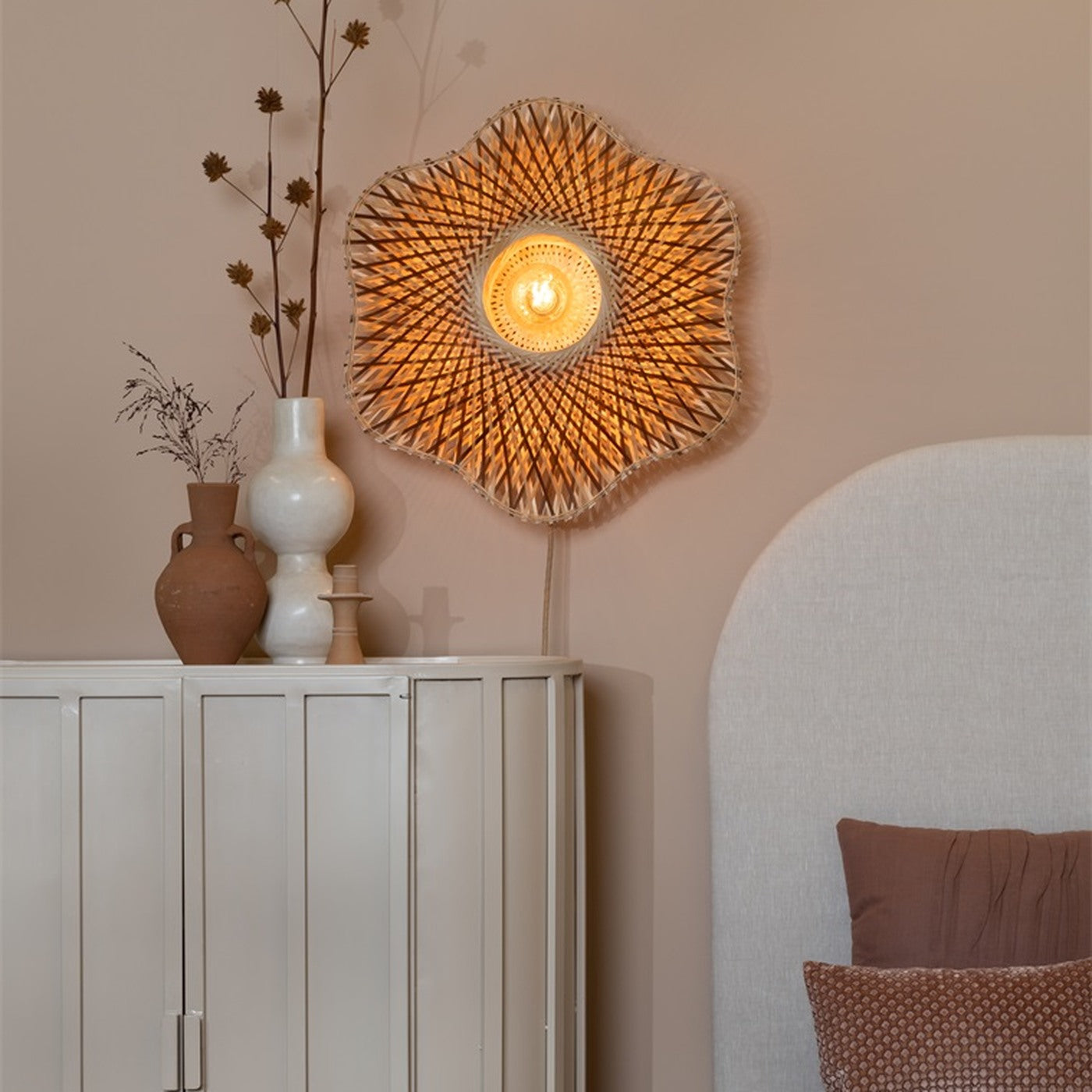 Applique murale Madura bambou naturel et brun 60 cm E27, vue 3