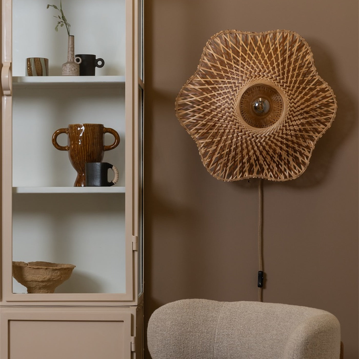 Applique murale Madura bambou naturel et brun 60 cm E27, vue 6
