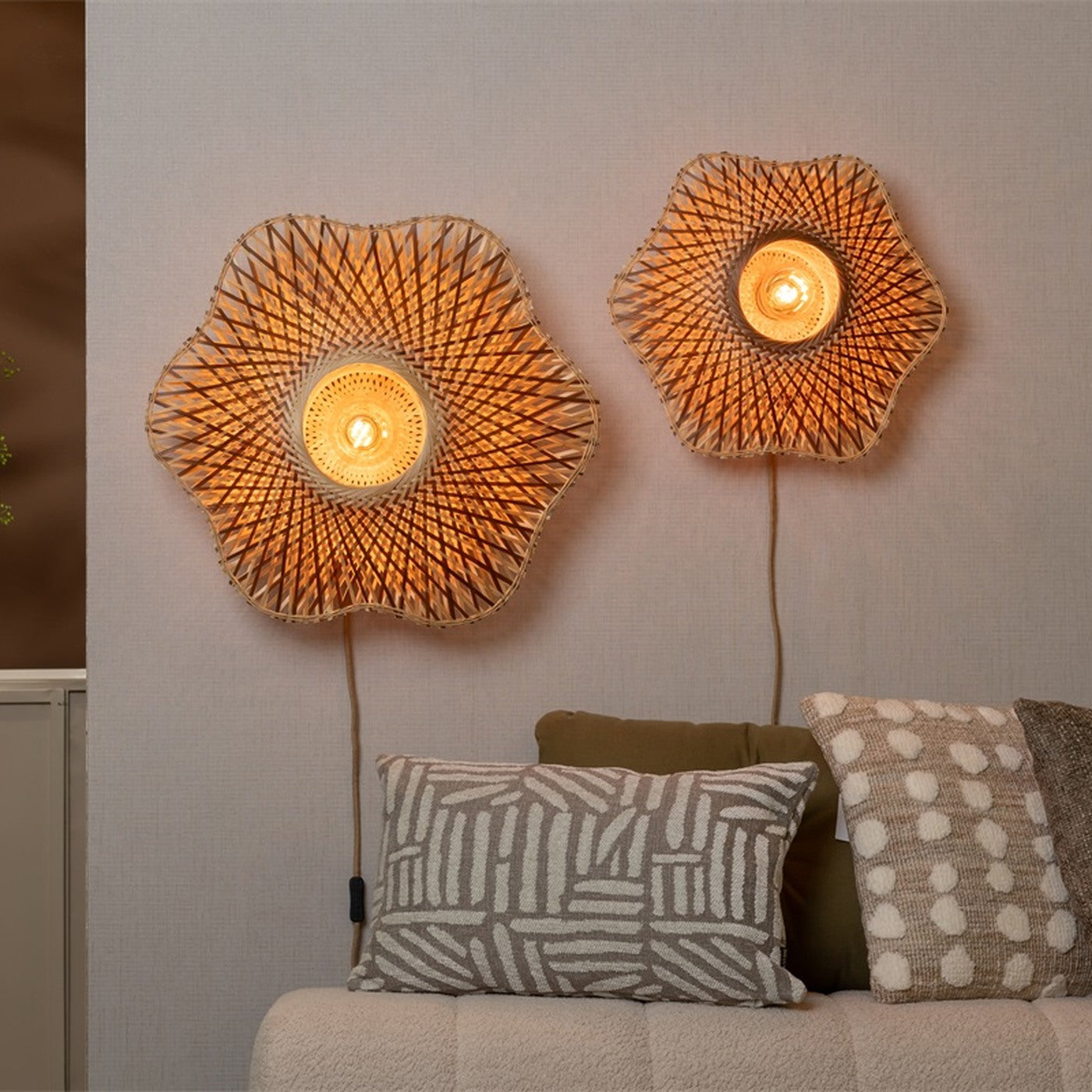 Applique murale Madura bambou naturel et brun 60 cm E27, vue 7
