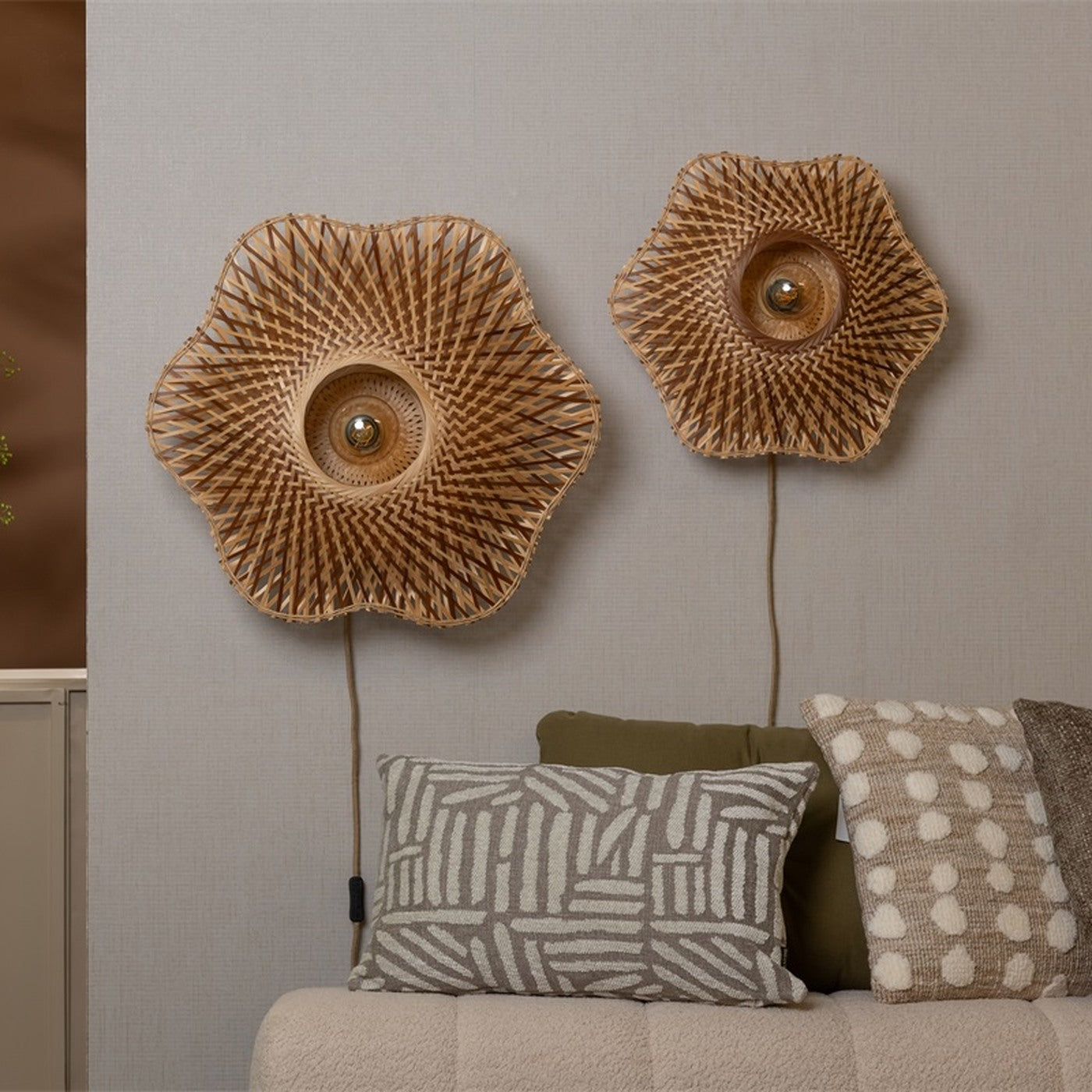 Applique murale Madura bambou naturel et brun 60 cm E27, vue 8