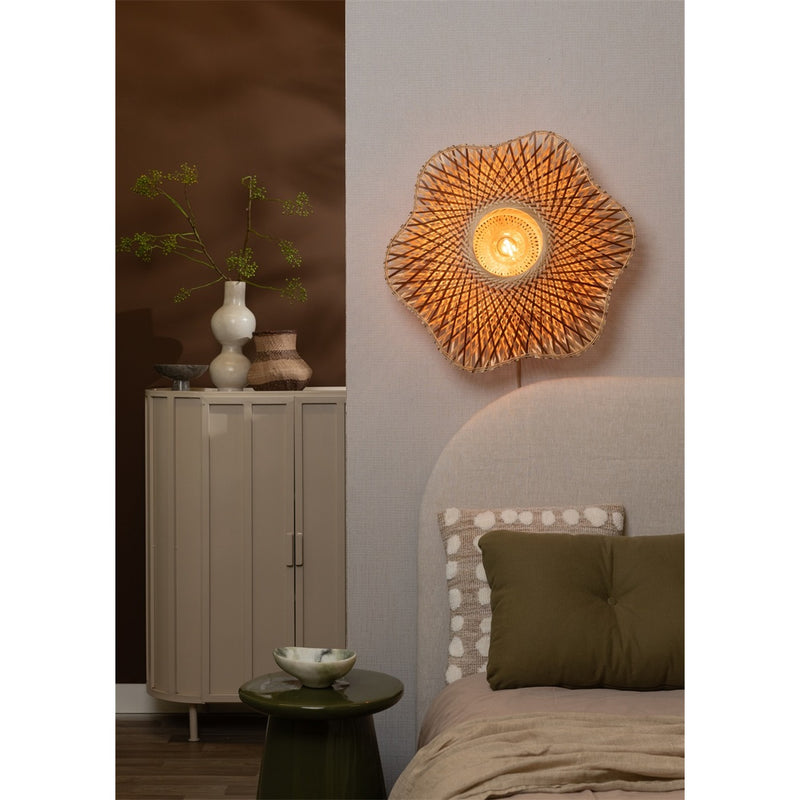 Dimensions Aplique de pared Madura bambú natural y marrón 60 cm E27